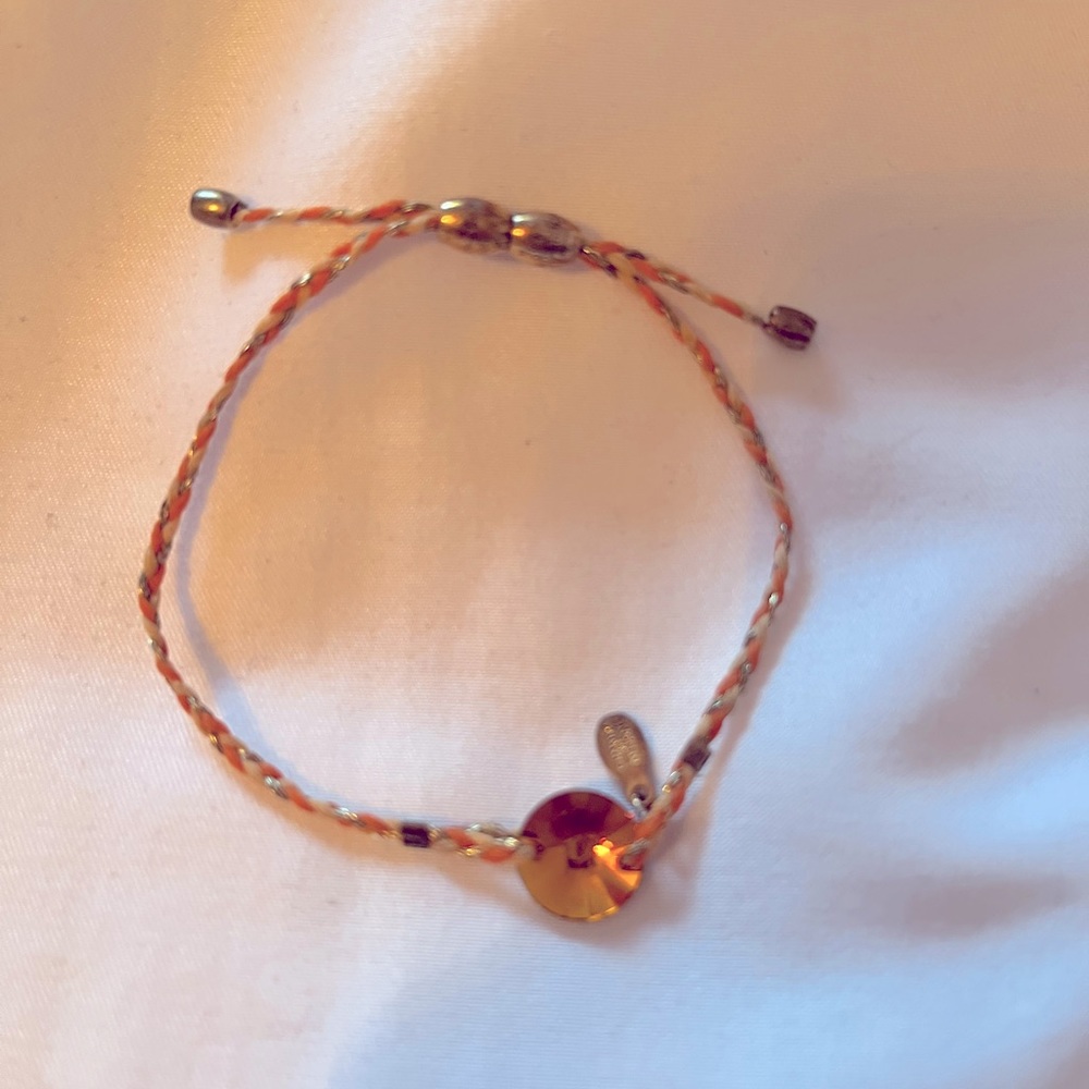 Alex and Ani orange adjustable string bracelet